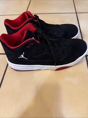 Air Jordan Men’s Black and Red Mid-Top Sneakers